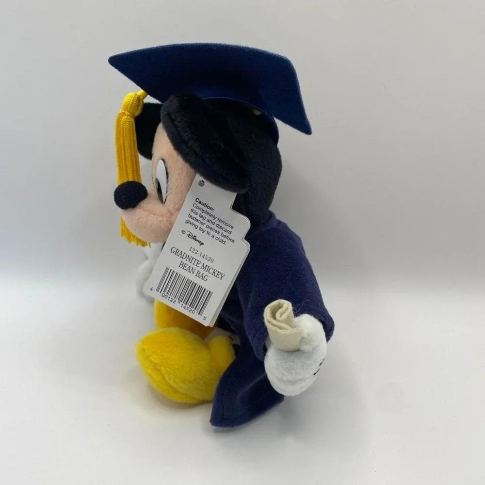 Disney‎ Mickey Mouse Graduation Bean Bag Plush – Cap & Diploma – NWT